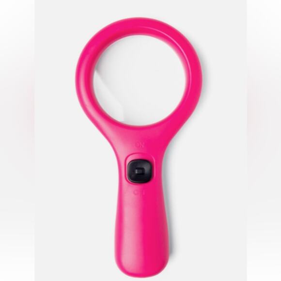 Pink Round 3x LED Magnifying Glass Seniors Reading Inspection Coins Jewelry - Picture 1 of 2